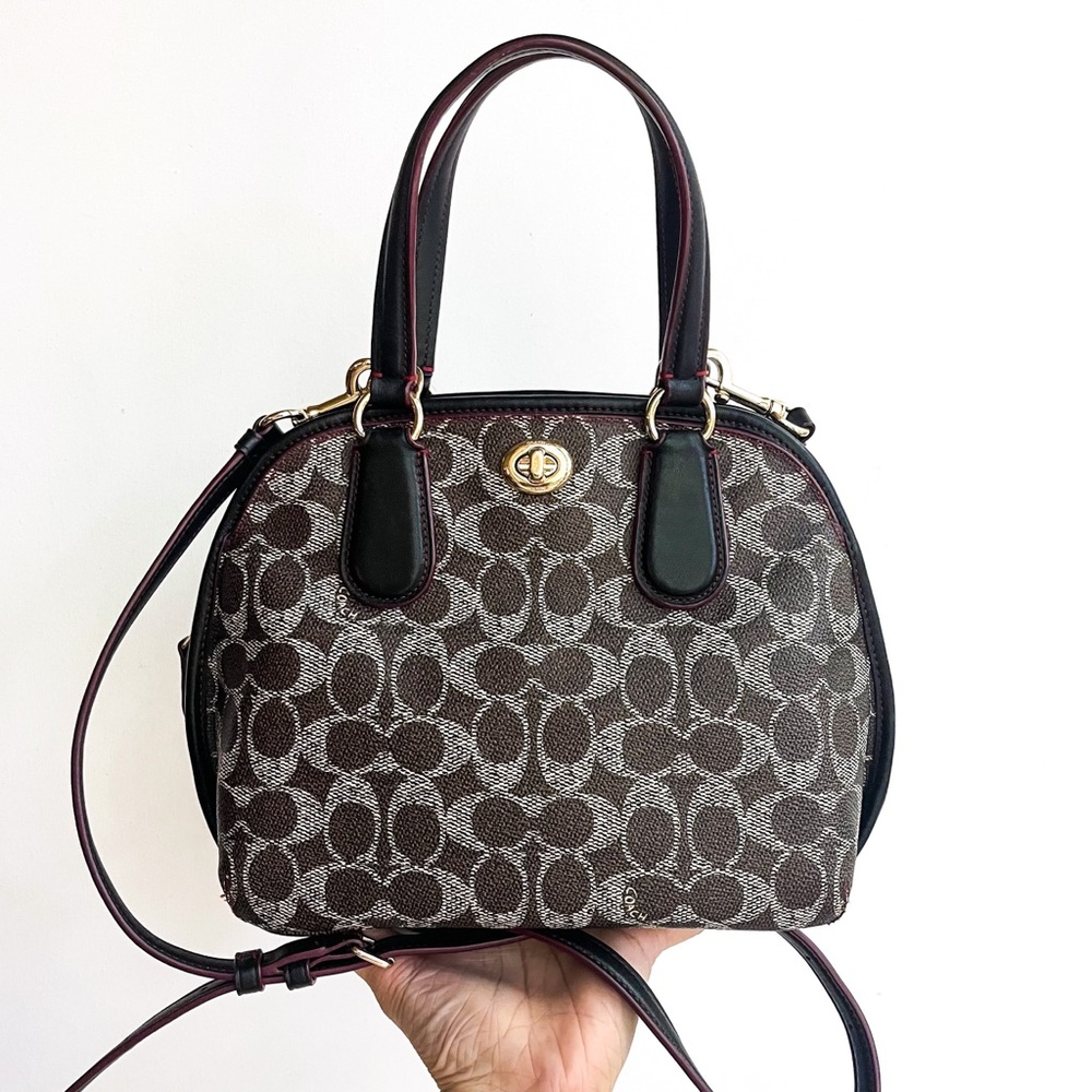 COACH Prince Street Domed Signature Satchel Tote Handbag Purse